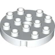 Duplo Plate Round 4 x 4 / White