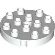 Lego Duplo Plate Round 4 x 4 / White