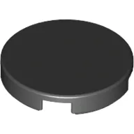 Tile Round 2 x 2 with Bottom Stud Holder / Black