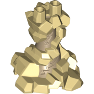 Lego Lower Body, Swirling Rocks over Dark Tan Cone Pattern / Tan
