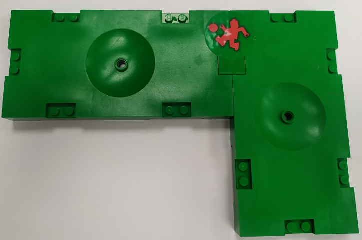 Lego Stickered Assembly 24 x 16 x 1.33 with Red Minifigure Soccer Player Pattern on Green Background (Sticker) - Set 3570