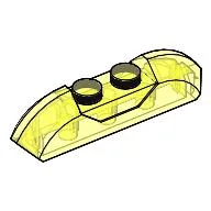 Brick Curved 1 x 4 with Sloped Ends and Two Top Studs / Trans-Neon Green