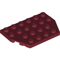Lego Wedge Plate 4 x 6 Cut Corners / Dark Red