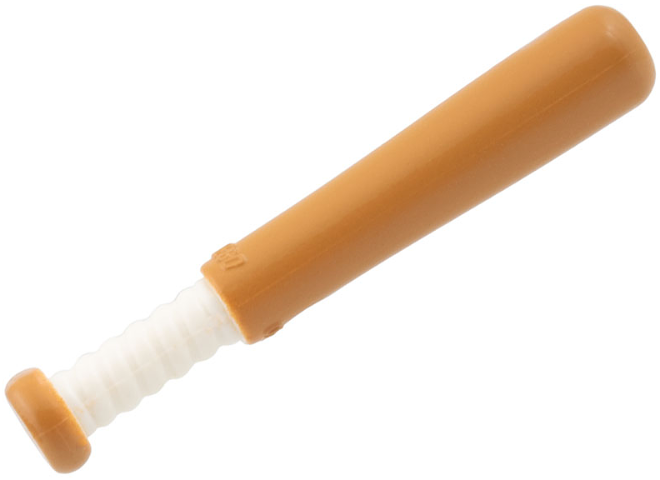 Lego Minifigure, Utensil Baseball Bat 4L with White Grip Handle Pattern / Medium Nougat