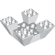 Lego Brick Sloped Inverted 65° 6 x 6 x 2 Quad with Cutouts / White