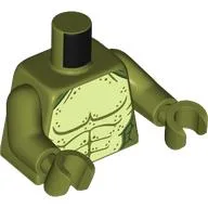 Torso, Yellowish Green Lizard Chest Print, Olive Green Arms, Olive Green Hands / Olive Green