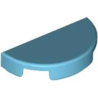 Tile Round 1 x 2 Half Circle / Medium Azure