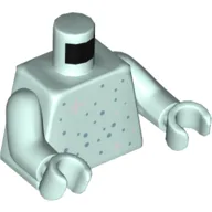 Torso Silver and Sand Blue Stars and Spots Print, Light Aqua Arms and Hands / Light Aqua