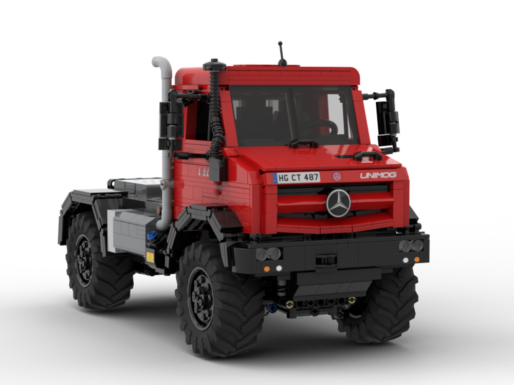 Lego RED MERCEDES-BENZ UNIMOG U5023 (modular attachments) with Control+