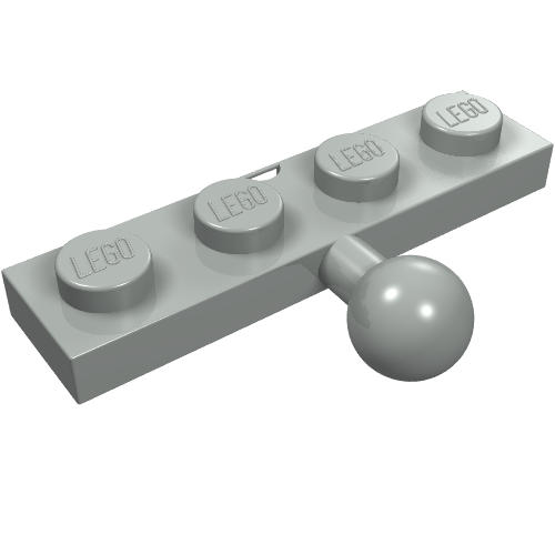 Lego Plate Special 1 x 4 with Towball / Light Gray