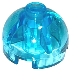 Brick, Round 2 x 2 Dome Top / Trans-Light Blue