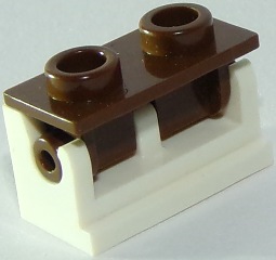 Lego Hinge Brick 1 x 2 with Reddish Brown Top Plate (3937 / 3938)