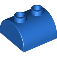 Lego Brick Curved 2 x 2, Two Top Studs / Blue