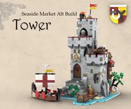 Medieval Seaside Market Tower Alt build