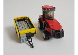 Red Tractor with Trailer