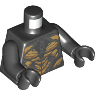 Lego Torso Armour with Gold Plates Print (Outrider), Black Arms and Hands / Black