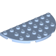 Lego Plate Round Half 4 x 8 / Bright Light Blue