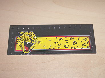 Lego Tile, Modified 6 x 16 with Studs on Edges with Roaring Cheetah Head on Yellow Rectangle Pattern (Sticker) - Sets 5599 / 5600