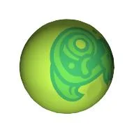 Technic Ball Joint with Green and Dark Green Dragon Print