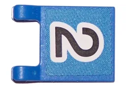 Flag 2 x 2 Square with Flat Edge with Black Number 2 on Blue Background Pattern (Sticker) - Sets 3420 / 3425
