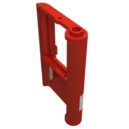Door 1 x 4 x 5 Train Left with White Stripe Print / Red