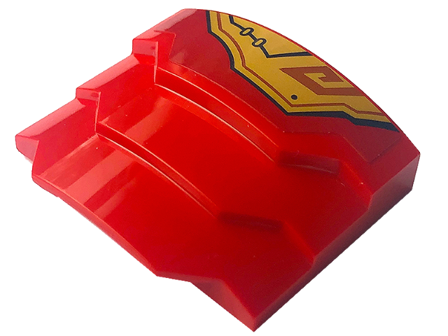 Lego Wedge 4 x 3 Stepped No Studs with Black Line and Gold Armor Pattern Model Left Side (Sticker) - Set 71773