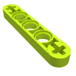 Technic Beam 1 x 5 Thin with Axle Holes on Ends / Lime
