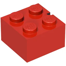 Brick 2 x 2 without Bottom Tubes, Slotted (with 1 slot) / Vintage Red