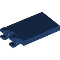 Tile Special 2 x 3 with 2 Clips without Tab between Clips / Dark Blue