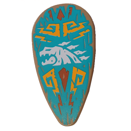 Lego Shield Ovoid with Tribal Mask print / Dark Tan