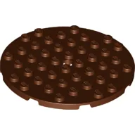Plate Round 8 x 8 / Reddish Brown