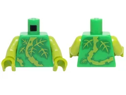 Torso Plant Vines with Thorns and Green and Lime Leaves Pattern / Lime Arms / Lime Hands