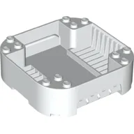 Pod, Square Rounded Corners, Back, 8 x 8 x 2, Corner Studs, and Recessed Slots / White