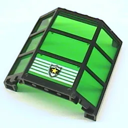 Window Bay 3 x 8 x 6 with Trans-Green Glass and Police Shield Logo Print / Black