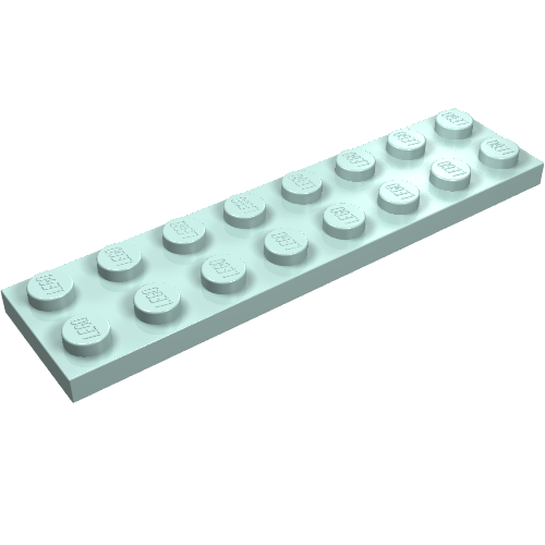 Lego Plate 2 x 8 / Aqua