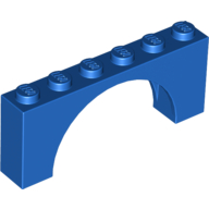 Lego Brick Arch 1 x 6 x 2 - Thin Top without Reinforced Underside [New Version] / Blue