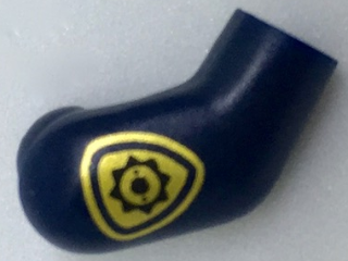 Lego Arm, Right with Gold Police Badge Pattern / Dark Blue