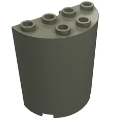 Cylinder Half 2 x 4 x 4 / Dark Gray