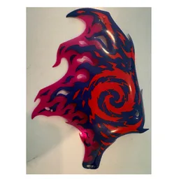 Wing, Left, Dragon, Red Swirl, Dark Purple and Magenta Membranes Print