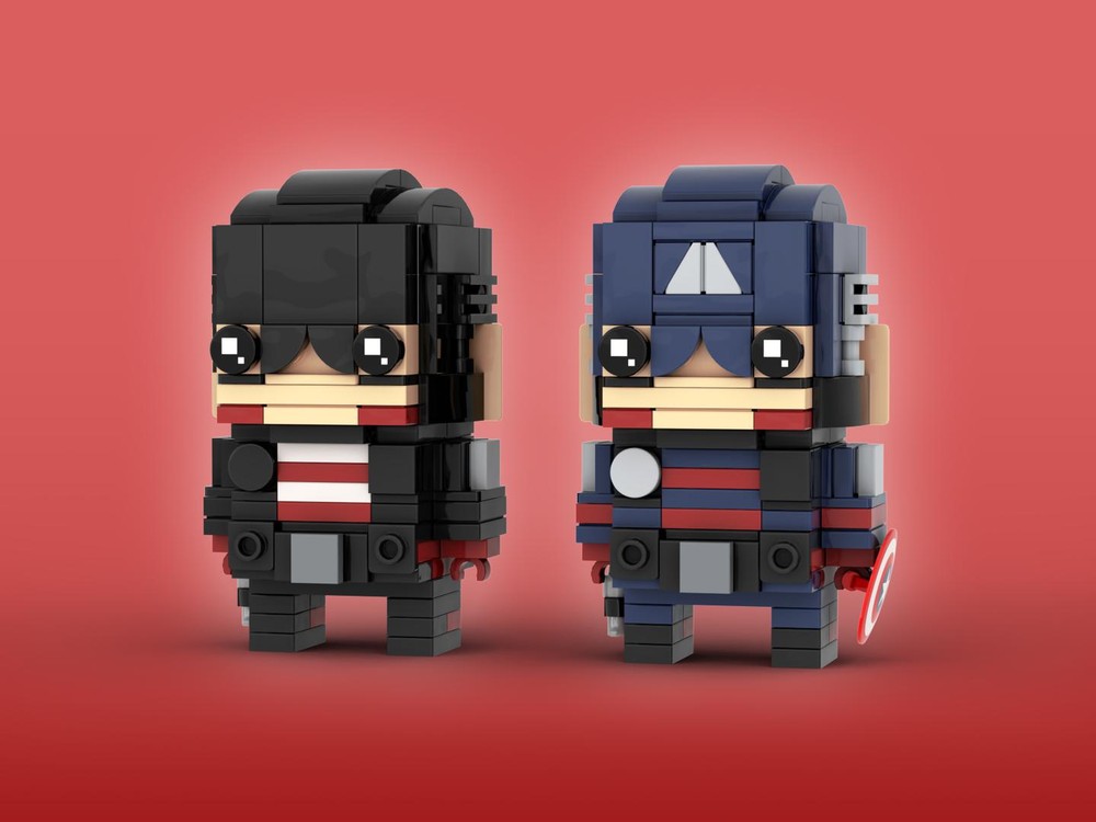 Lego John Walker (USAgent & Captain America) Brickheadz LEGO MOC - Marvel Studios The Falcon and The Winter Soldier
