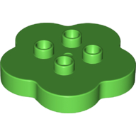 Lego Duplo Flower 4 x 4 x 1 with 4 Top Studs / Bright Green