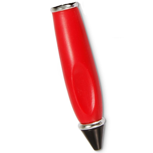 Lego Pen Body, with Black Tip, Chrome Silver Ends / Red