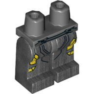 Lego Hips and Pearl Titanium Legs with Dark Bluish Gray Armor and Yellow Honeycomb Print / Dark Bluish Gray