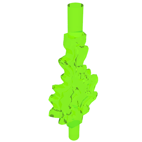Lego Wave / Power Burst / Flame, Bolt Large with Bar Ends / Trans-Bright Green