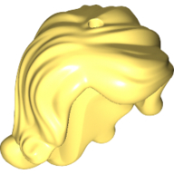 Lego Hair Long Wavy, Right Side Part, with Short Sides, 2 Holes - 1 each on Top and Side (Ariel) / Bright Light Yellow