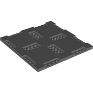Lego Plate Special 16 x 16 x 2/3 with Eight Recessed Edges with 1 x 4 Studs and Four Recessed Centers with 2 x 4 Studs / Dark Bluish Gray
