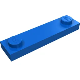 Plate Special 1 x 4 with 2 Studs, 3 Bottom Tubes / Blue
