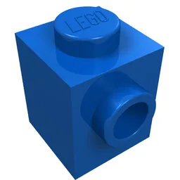 Brick Special 1 x 1 with Stud on 1 Side / Blue