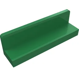 Panel 1 x 4 x 1 with Rounded Corners [Thin Wall] / Green