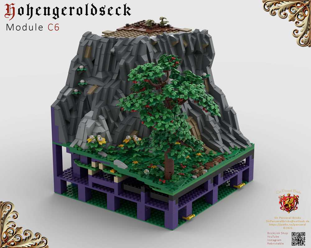 Lego C6 Castle Hohengeroldseck - Landscape with cherry tree (Castle Part 1)